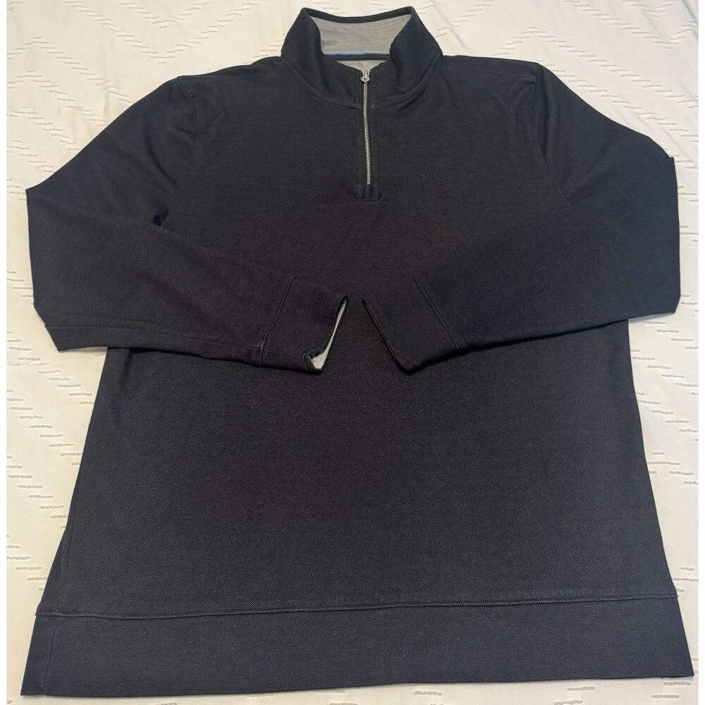 Twillory Performance Quarter 1/4 Zip Sweater Size XL Tailored Fit Navy Pullover